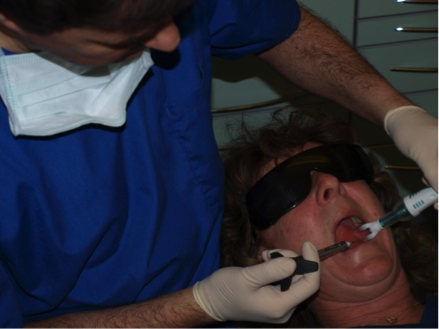 Photo of DentalVibe use in action