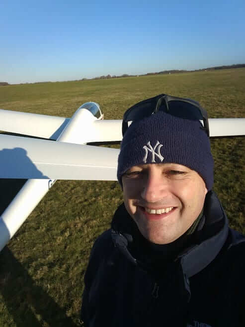 Lincoln Hirst learning to fly a glider