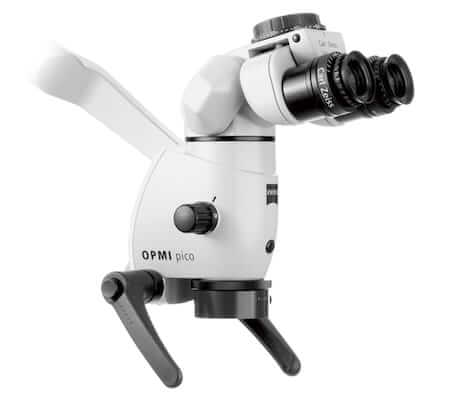 An operating microscope used by endodontists for root canal treatment