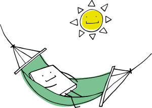 Lying on a hammock under the sun